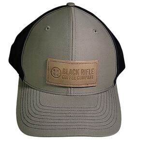 Black Rifle Coffee Company Leather Logo Snapback Hat NEW